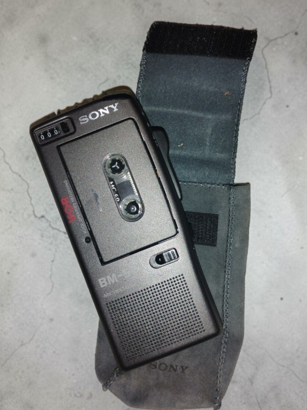 Vintage Sony BM-575 Microcassette Recorder Dictator VOR With Case & Tape-TESTED!